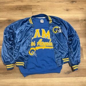 Vintage Los Angeles Rams Chalk line Jacket & Logo Athletics Sweatshirt Size XL